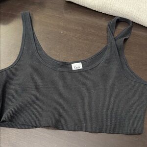TNA ARITZIA black Waffle Knit Crop Top - T 🛍️